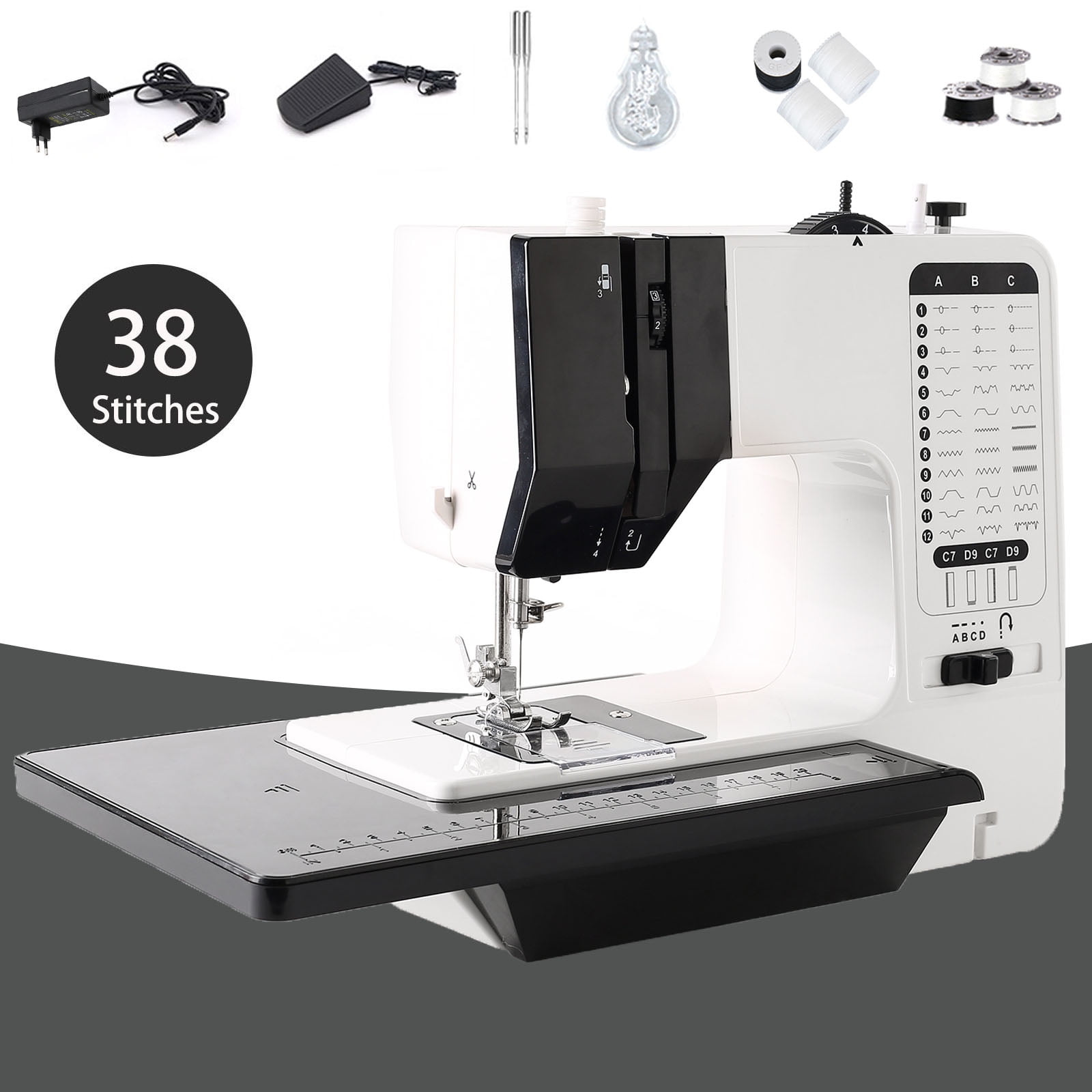 Mini Sewing Machine for Beginners + Extension Table + 42 Pcs Sewing Se –  HTVRONT