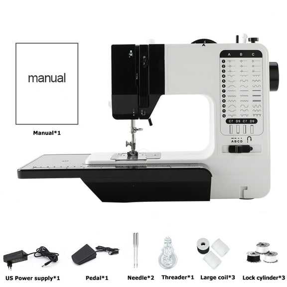 VIFERR Mini Sewing Machine 12 Stitches and Reverse Sewing Portable Sewing Machine for Beginners Electric Double Thread Sewing Machine with Extension Table Accessory Kit Family Home Travel US