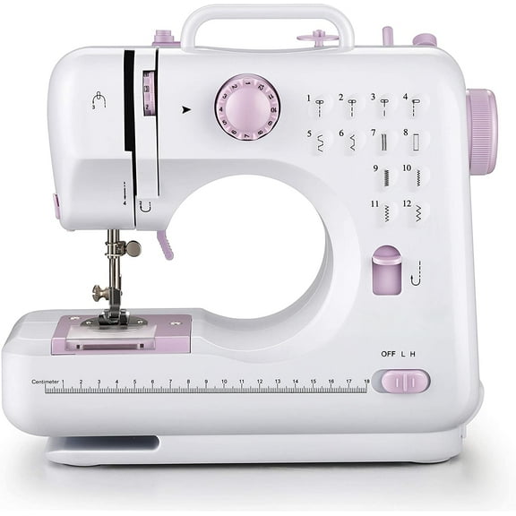 VIFERR Mini Sewing Machine for Beginners and Kids, Sewing Machines with Reverse Sewing and 12 Built-in Stitches, Portable Sewing Machine