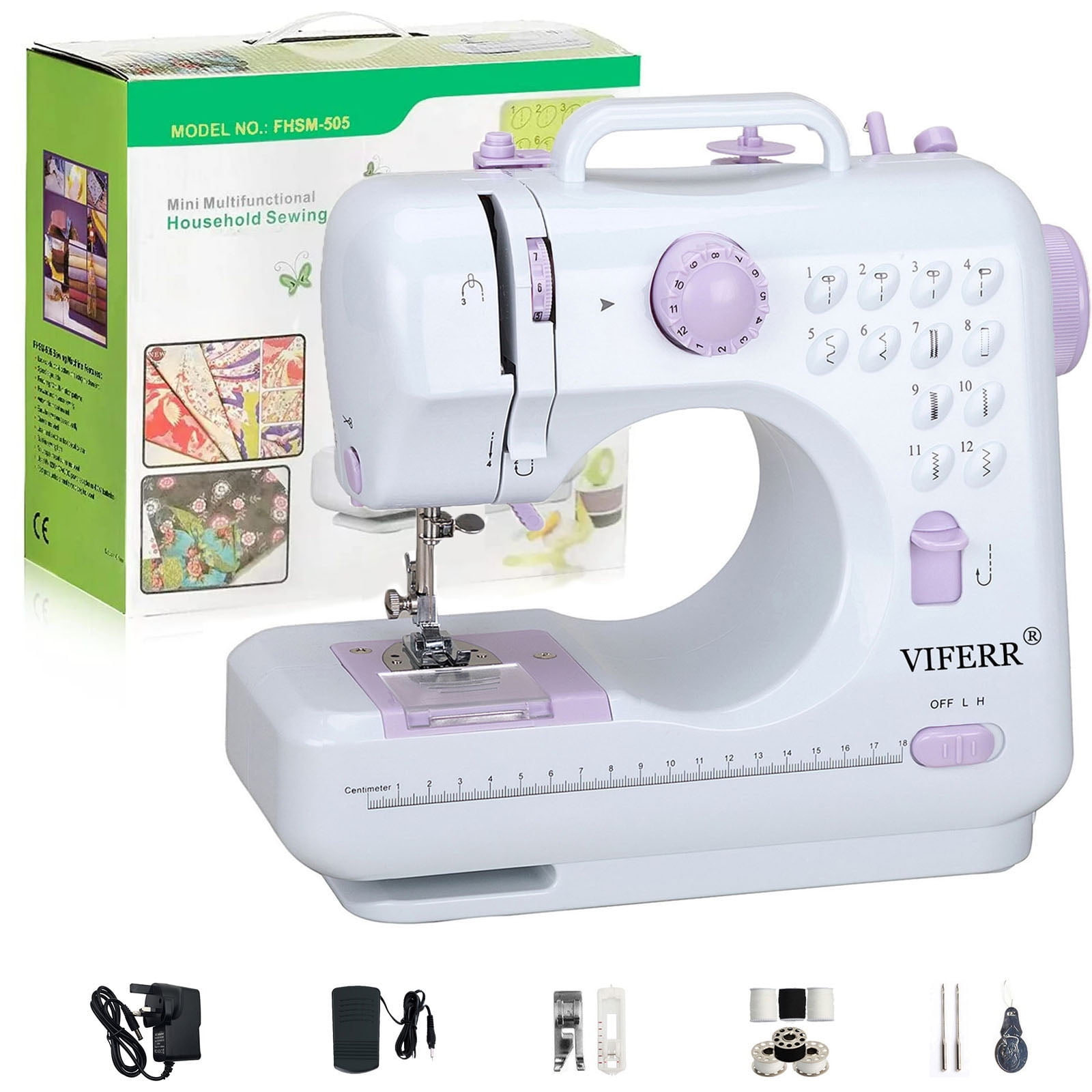 Viferr Portable Sewing Machines 12 Built-In Stitches Mini Sewing Machine for Beginner with Reverse Sewing Household Electric Upgraded Easy Sewing
