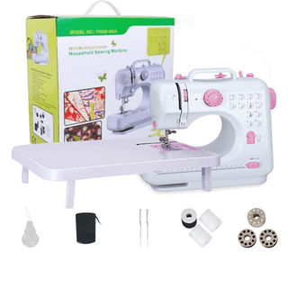  Flying Banana Mini Sewing Machine for Beginners, Girls Sewing  Machine Ages 8-12 Kids, Pink Sewing Machine Lightweight Small Electric  Maquina De Coser with Extension Table, LED Light