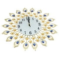 thumbnail image 1 of VIFERR Reloj de Pared con Forma de Flor de Estilo Europeo de Hierro Retro Reloj de Pared Colgante de Diamante Decoración del hogar, 1 of 8