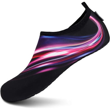 VIFUUR Water Shoes for Women Barefoot Quick-Dry Beach Swim Socks Purple/Red Aperture