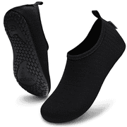 VIFUUR Water Sports Shoes Barefoot Quick-Dry Aqua Yoga Socks Slip-on for Men Women Black, 12.5-13 Women/11-11.5 Men