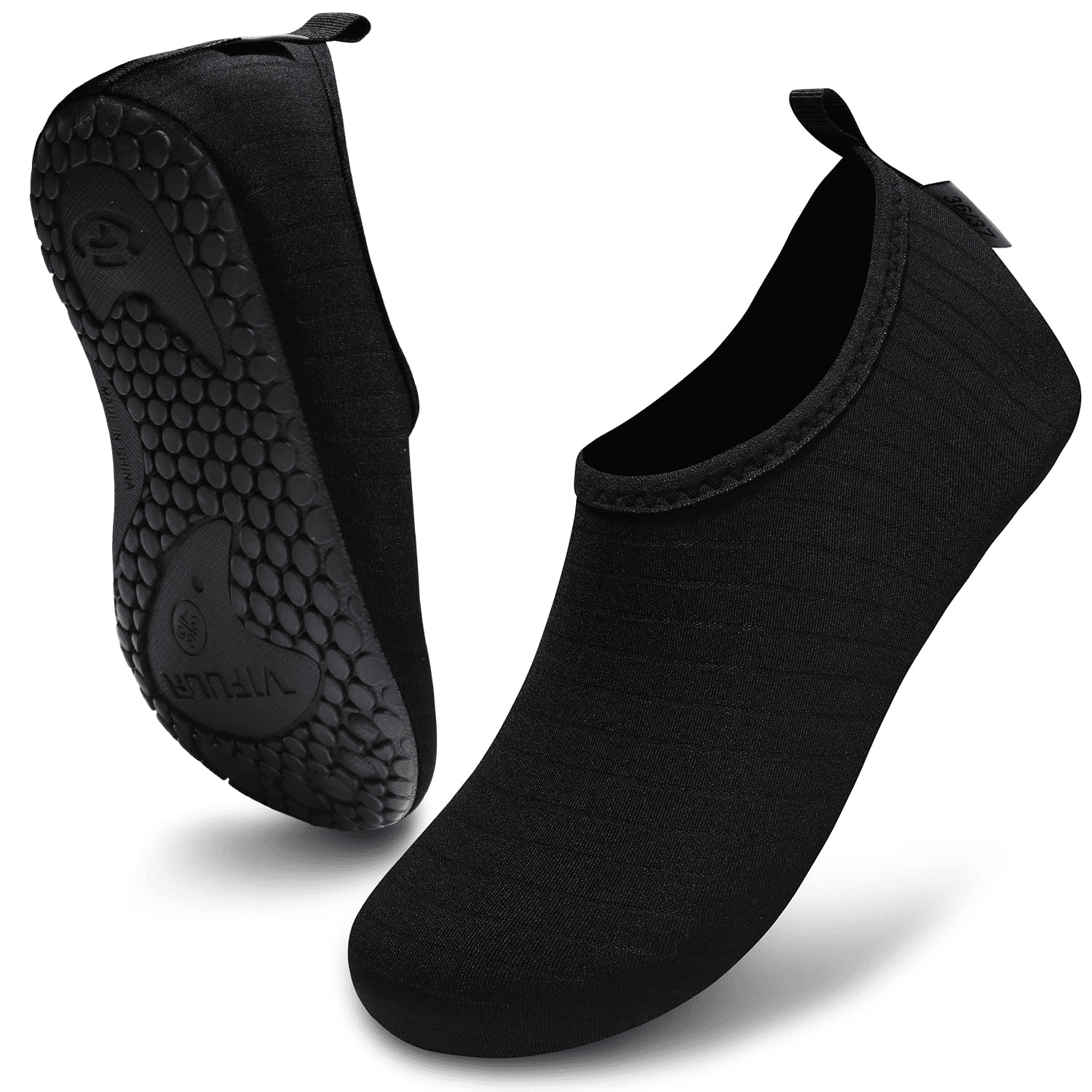 VIFUUR Water Sports Shoes Barefoot Quick-Dry Aqua Yoga Socks Slip-on for  Men Women Black, 7.5-8.5 Women/6-7 Men 