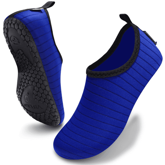 VIFUUR Water Sports Shoes Barefoot Quick-Dry Aqua Yoga Socks Slip-on for Men Women Blue, 12.5-13 Women/11-11.5 Men