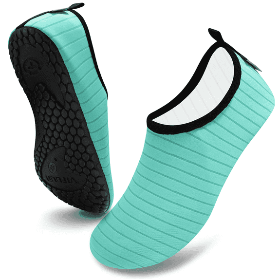 VIFUUR Water Sports Shoes Barefoot Quick-Dry Aqua Yoga Socks Slip-on for Men Women Green, 7.5-8.5 Women/6-7 Men