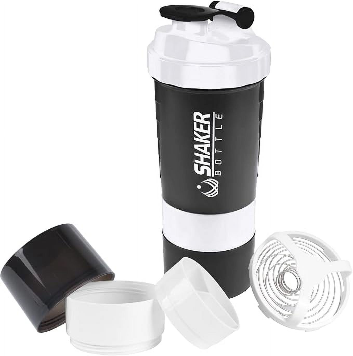 VIGIND Protein Shaker Bottle Sports Water Bottle Non Slip 3 Layer