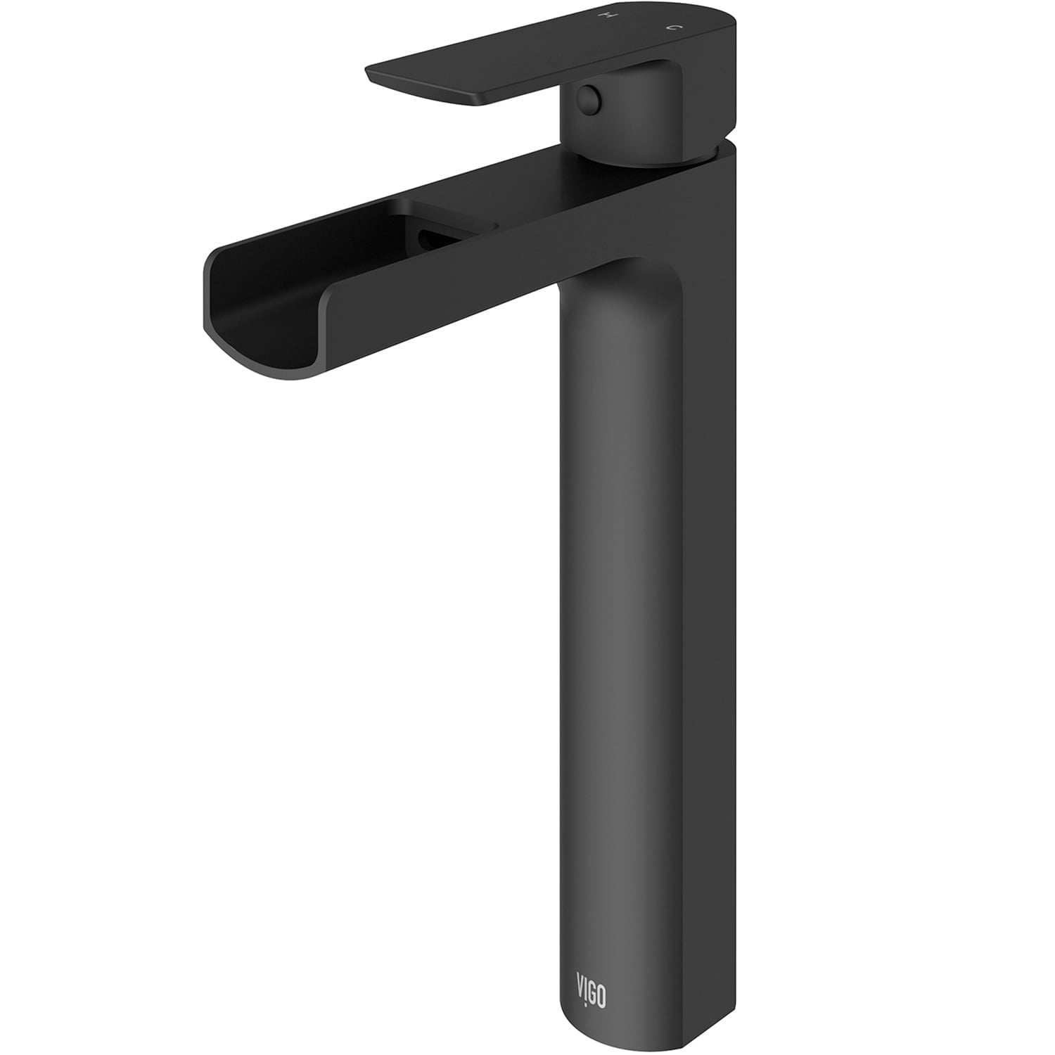 VIGO Amada Single Handle Single-Hole Bathroom Vessel Faucet in Matte Black
