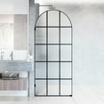 thumbnail image 1 of VIGO Arden 34 in. W x 78 in. H Framed Fixed Shower Screen Door in Matte Black with 3/8 in. (10mm) Fluted Glass, 1 of 11
