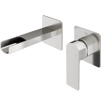 VIGO Atticus Single Handle Wall Mount Bathroom Faucet in Brushed Nickel