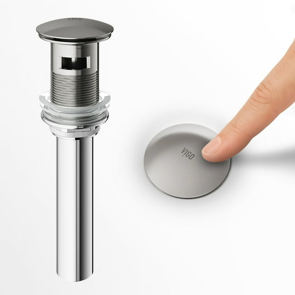 Vessel Sink Pop-Up Drain Overflow in Brushed Nickel