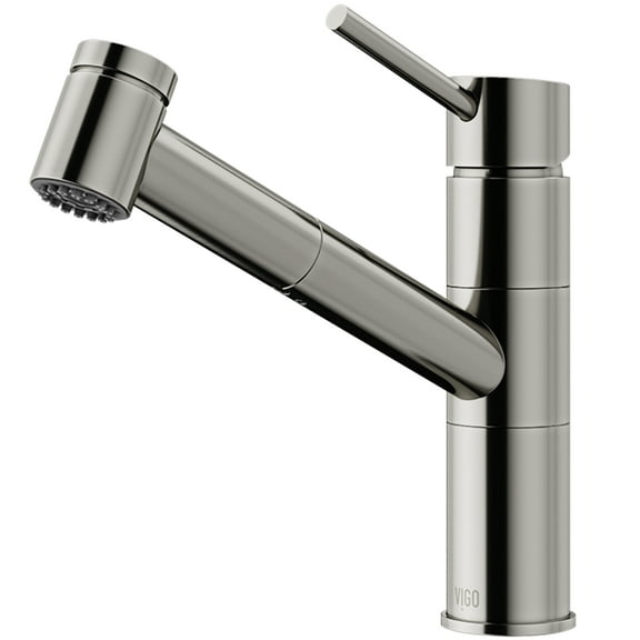 VIGO Branson Single-Handle Pull-Out Sprayer Kitchen Faucet in Stainless Steel