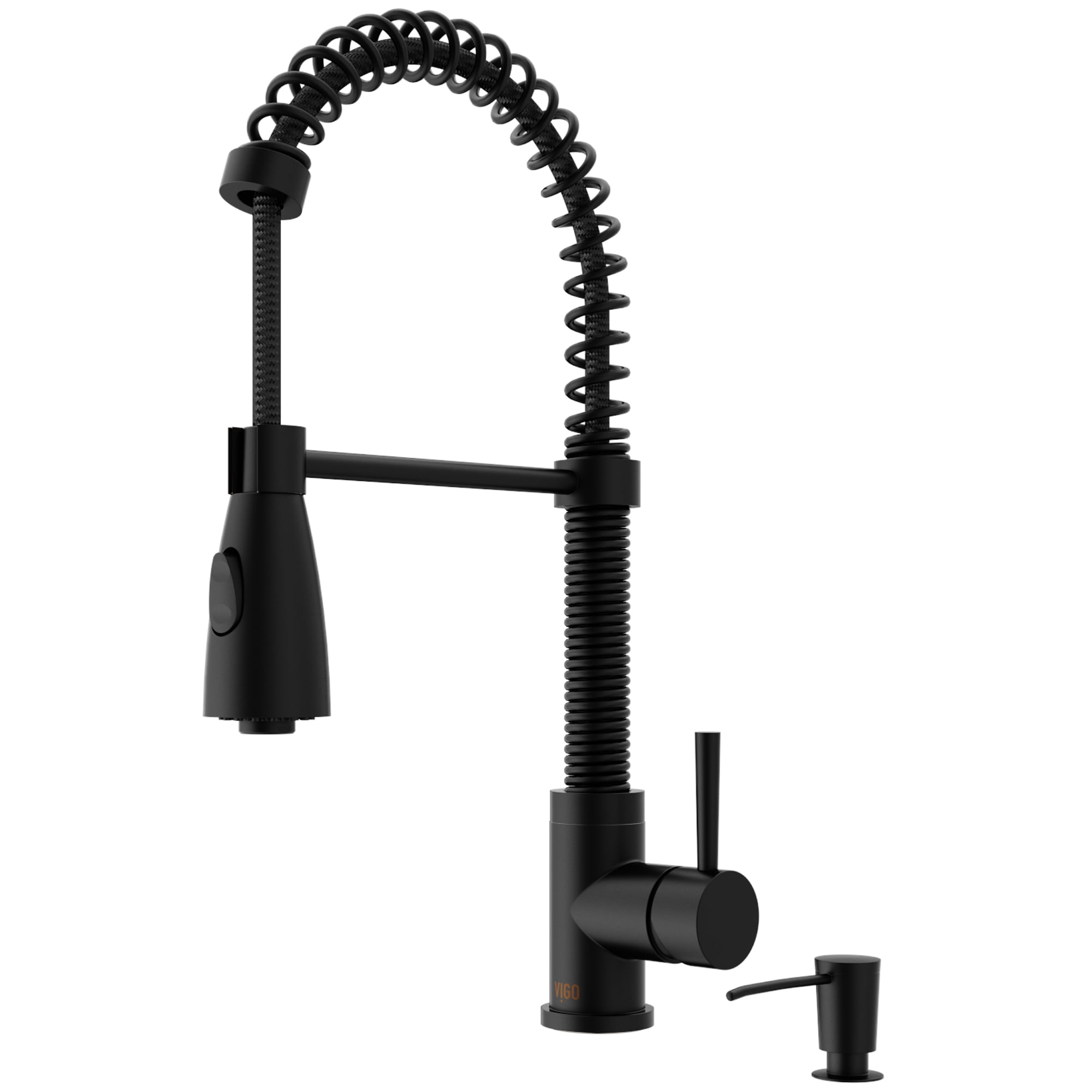 VIGO Brant Single Handle Pull-Down Sprayer Kitchen Faucet Set with Soap ...