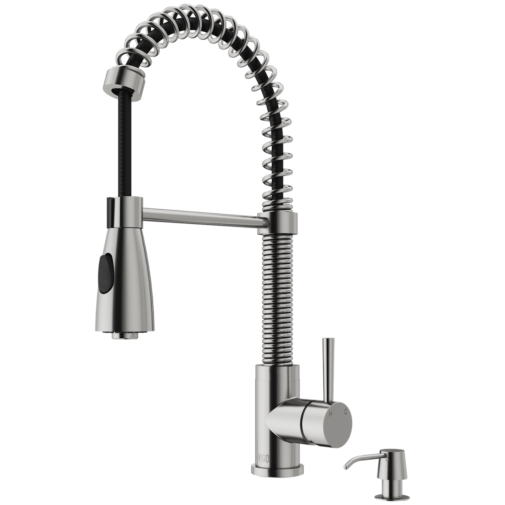 Brant Stainless Steel Pull-Down Kitchen Faucet with Soap Dispenser