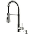 thumbnail image 1 of VIGO Brant Single Handle Pull-Down Sprayer Kitchen Faucet Set with Soap Dispenser in Stainless Steel, 1 of 12