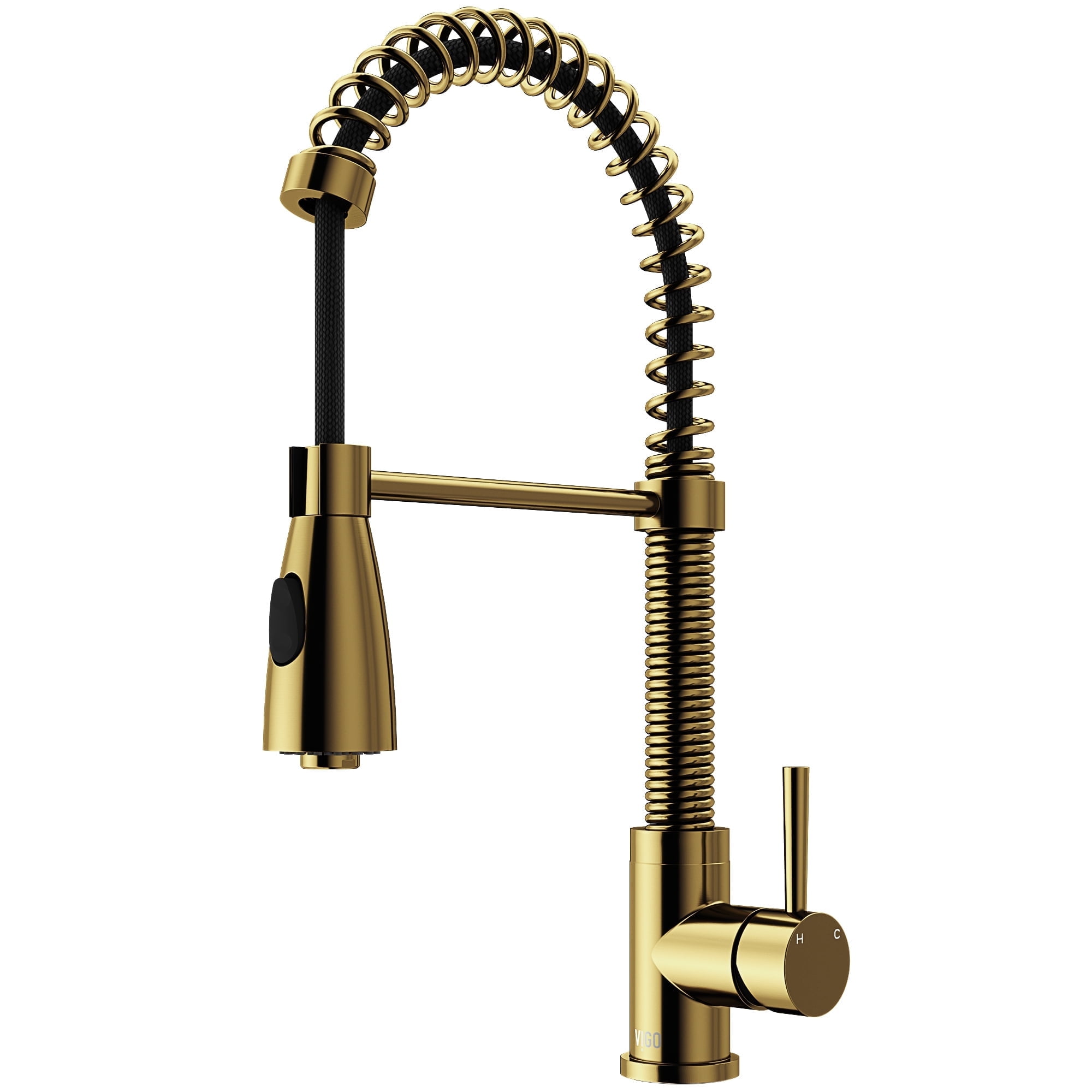 Elegant Matte Gold Pull-Down Kitchen Faucet with 360° Swivel Spout