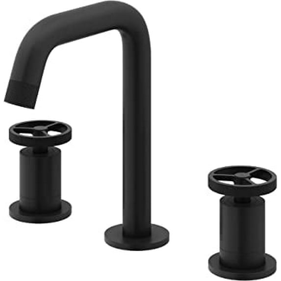 VIGO Cass 7.5 inch H Three Hole Two Handle centerset Widespread Adjustable Bathroom Faucet in Matte Black - Bathroom Sink Faucet VG01301MB