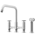 thumbnail image 1 of VIGO Cass Double Handle 8 in. Widespread Bridge Kitchen Faucet with Pull-Out Sprayer in Chrome-VG02051CH, 1 of 17