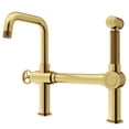 thumbnail image 1 of VIGO Cass Single-Handle High-Arc Widespread Bridge Kitchen Faucet with Pull-Out Side Sprayer in Matte Brushed Gold-VG02050MG, 1 of 17