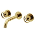 thumbnail image 1 of VIGO Cass Two Handle Wall Mount Bathroom Faucet in Matte Brushed Gold, 1 of 12
