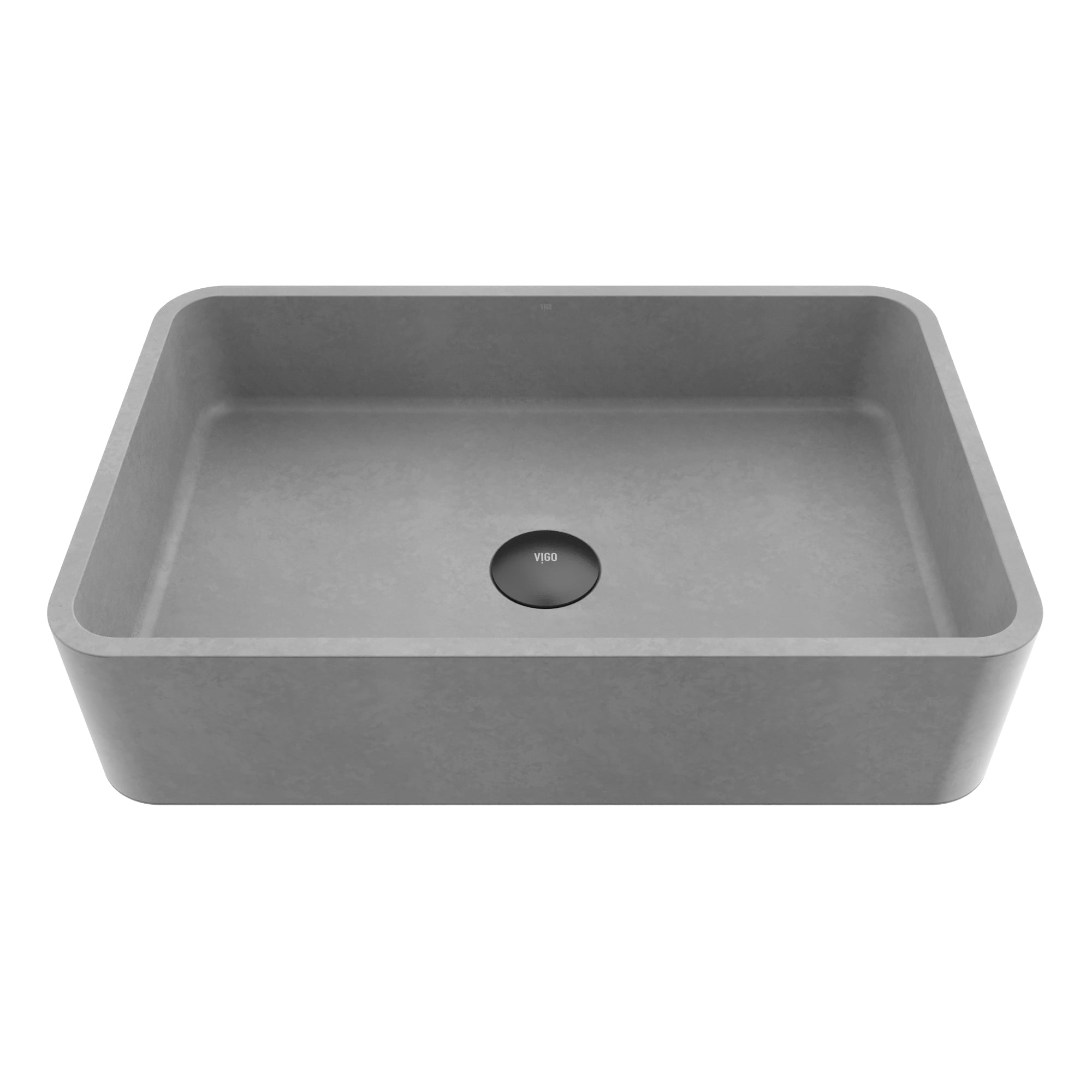 VIGO Cordoba Gothic Gray Concreto Stone 20 in. L x 13 in. W x 5 in. H Rectangular Vessel Bathroom Sink