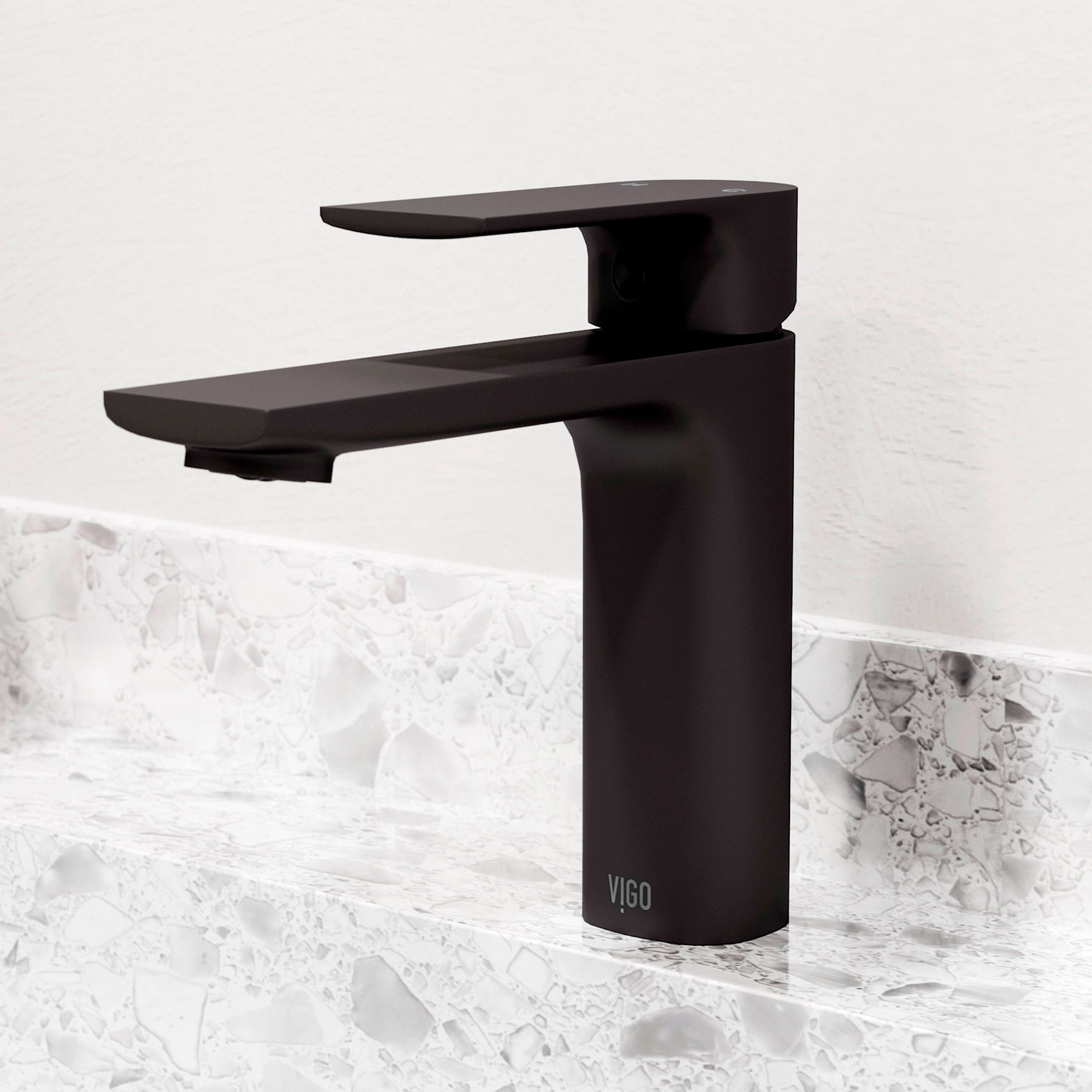 Matte Black Brass Single Handle Bathroom Faucet