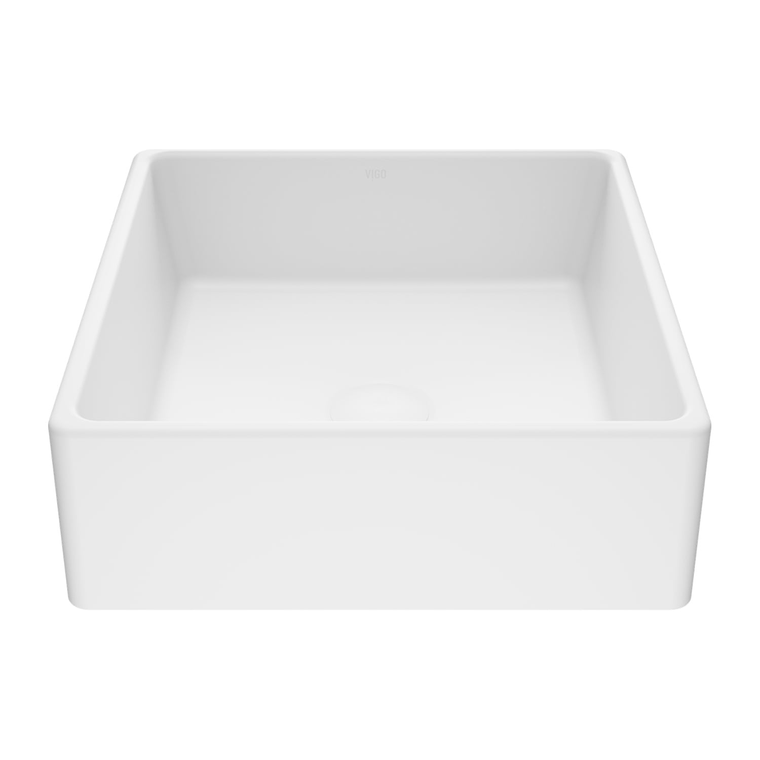 Matte White Stone Square Vessel Bathroom Sink