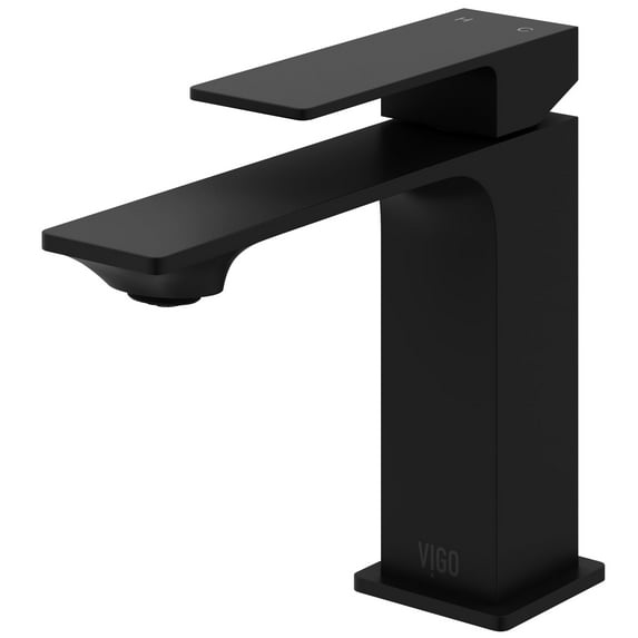 VIGO Dunn Single Handle Single-Hole Bathroom Faucet in Matte Black