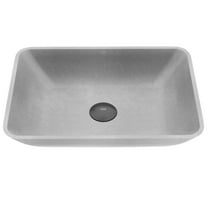 VIGO Duomo Gothic Gray Concreto Stone 18 in. L x 13 in. W x 4 in. H Rectangular Vessel Bathroom Sink