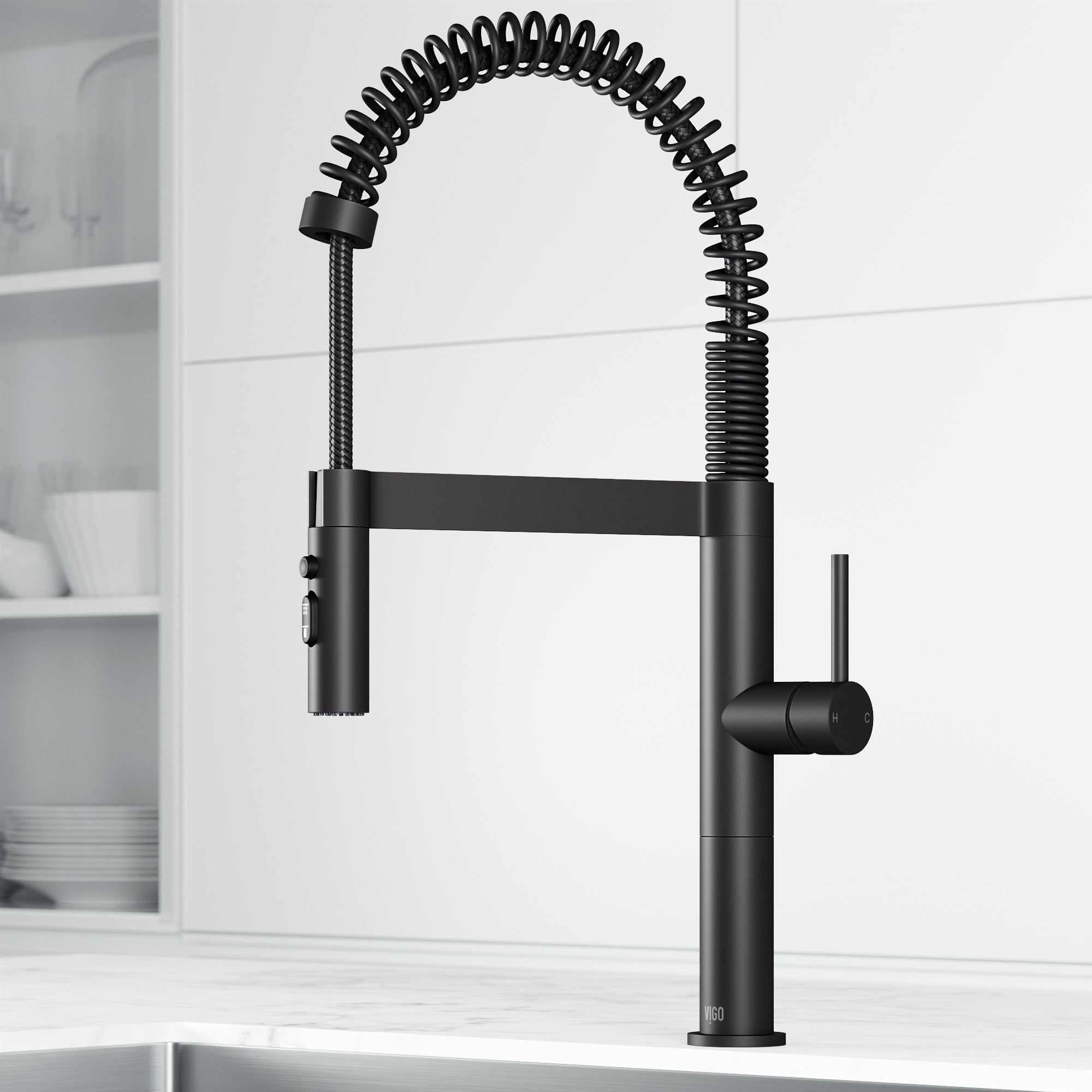 VIGO Edison Pro 20 in. Single Handle Pull Down Sprayer Kitchen Faucet