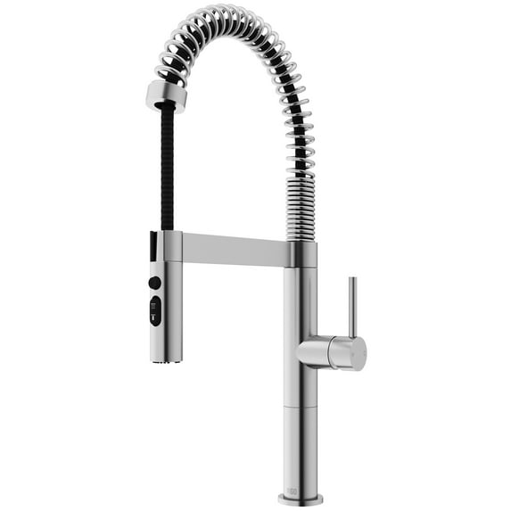 VIGO Edison Pro 20 in. Single Handle Pull Down Sprayer Kitchen Faucet in Stainless Steel-VG02052ST