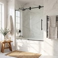thumbnail image 1 of VIGO Elan 56 to 60 in. W x 66 in. H Sliding Frameless Tub Door in Matte Black with 3/8 in. (10mm) Clear Glass, 1 of 14