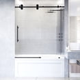 thumbnail image 1 of VIGO Elan 56 to 60 in. W x 66 in. H Sliding Frameless Tub Door in Matte Black with 3/8 in. (10mm) Fluted Glass, 1 of 14