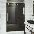 thumbnail image 1 of VIGO Elan 56 to 60 in. W x 74 in. H Sliding Frameless Shower Door in Matte Brushed Gold with 3/8 in. (10mm) Black Tint Glass, 1 of 13
