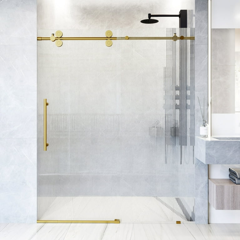 VIGO Elan 56 to 60 in. W x 74 in. H Sliding Frameless Shower