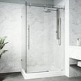 thumbnail image 1 of VIGO Elan E-Class 36 in. L x 48 in. W x 82 in. H Frameless Sliding Shower Enclosure Kit in Stainless Steel with Clear Glass, 1 of 11