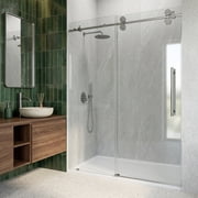 VIGO Elan 56 to 60 in. W x 74 in. H Frameless Sliding Shower Door in Chrome with 3/8 in. 10 mm Clear Glass