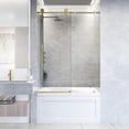thumbnail image 1 of VIGO Elan Hart 56 to 60 in. W x 66 in. H Sliding Frameless Tub Door in Stainless Steel with 3/8 in. (10mm) Clear Glass, 1 of 10