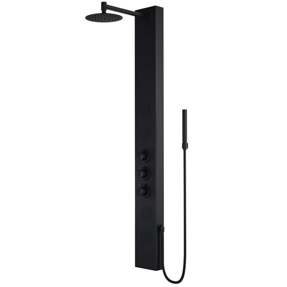 VIGO Ellington Shower Massage Panel in Matte Black