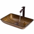 thumbnail image 1 of VIGO Fusion Glass Rectangular Vessel Bathroom Sink with Faucet, 1 of 7