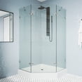 thumbnail image 1 of VIGO Gemini 47 in. L x 47 in. W x 79 in. H Frameless Hinged Neo-angle Shower Enclosure Kit in Chrome with 3/8 in. Clear Glass, 1 of 12