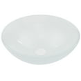 thumbnail image 1 of VIGO Giovanni Frosted White Glass 17 in. L x 17 in. W x 6 in. H Round Vessel Bathroom Sink, 1 of 8