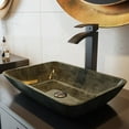 thumbnail image 1 of VIGO Glass Rectangular Vessel Bathroom Sink in Onyx Gray with Duris Faucet and Pop-Up Drain in Matte Black, 1 of 12