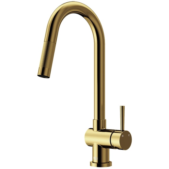 VIGO Gramercy Single Handle Pull-Down Spout Kitchen Faucet in Matte Brushed Gold