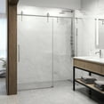 thumbnail image 1 of VIGO Hamilton Aerodynamic Frameless Sliding Shower Door in Stainless Steel with Clear Glass, 1 of 9