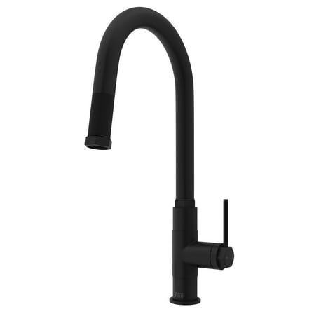 VIGO Hart Arched Single Handle Pull-Down Spout Kitchen Faucet in Matte Black