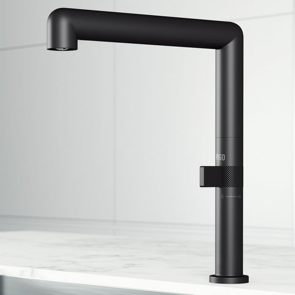 VIGO Jewel 11 in. H Single Handle Kitchen Bar Faucet in Matte Black-VG02053MB