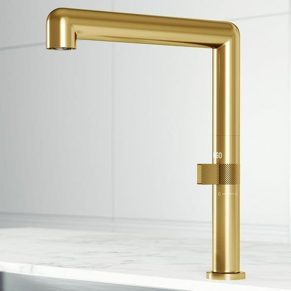 Open Box VIGO Jewel 11 in. H Single Handle Kitchen Bar Faucet in Matte Brushed Gold-VG02053MG