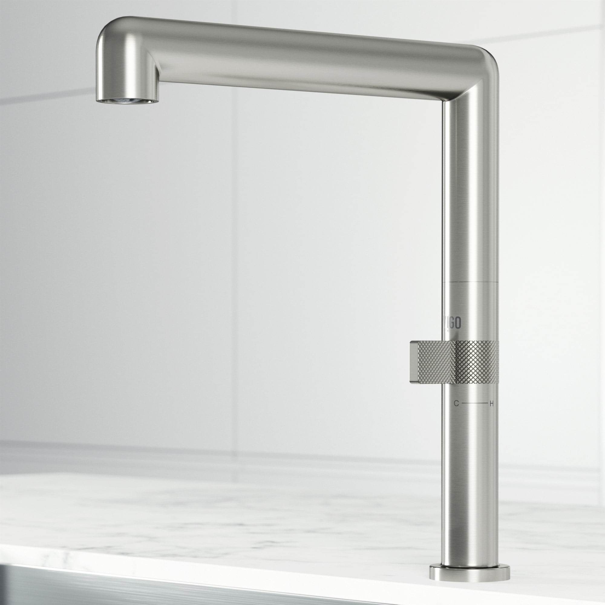 Stainless Steel Single Handle Kitchen Bar Faucet with Knurled Dial